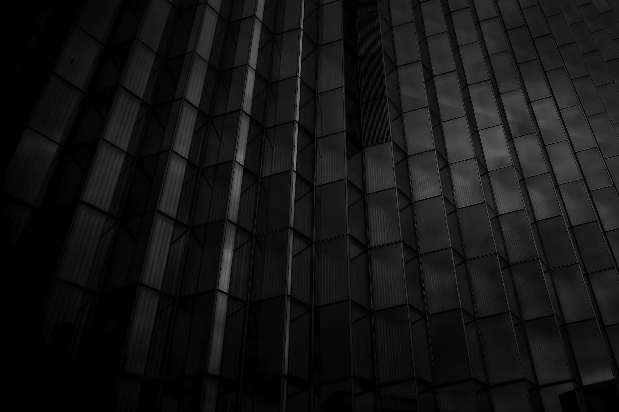 A modern building facade in strong directional light